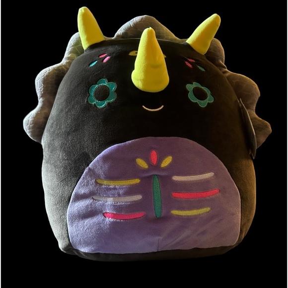 Day of the Dead Halloween 2023 12” Tetero the Triceratops Squishmallow - Picture 4 of 6